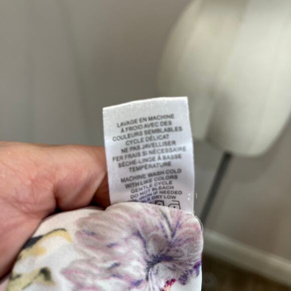 Cynthia Rowley Plus 2X Floral Button Shirt Cottagecore Lace Trim Blouse Top - Picture 6 of 10